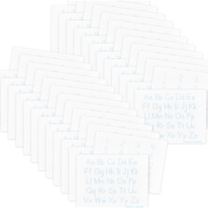 Two-Sided Dry Erase Learning Mat, 9" x 12", Letters & Numbers, Pack of 48