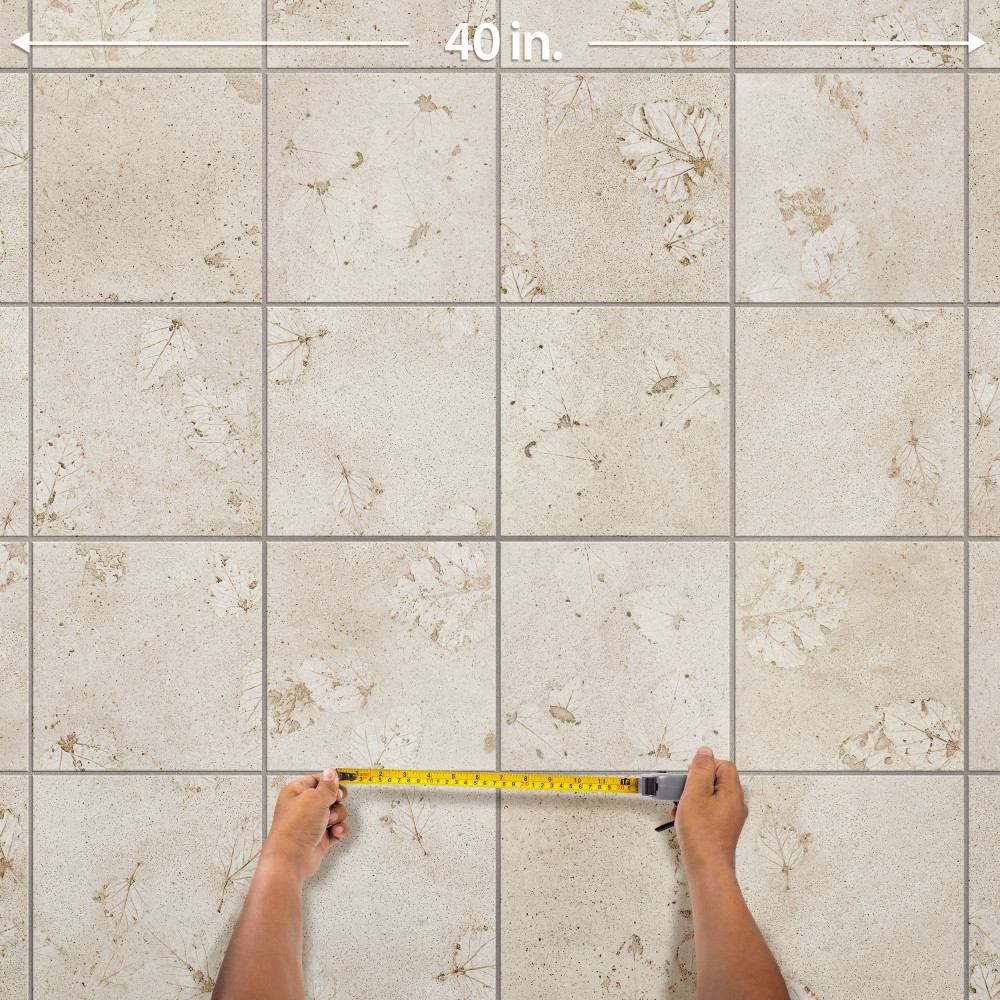 Stone Press Leaf 17-3/8 in. x 17-3/8 in. Porcelain Floor and Wall Tile