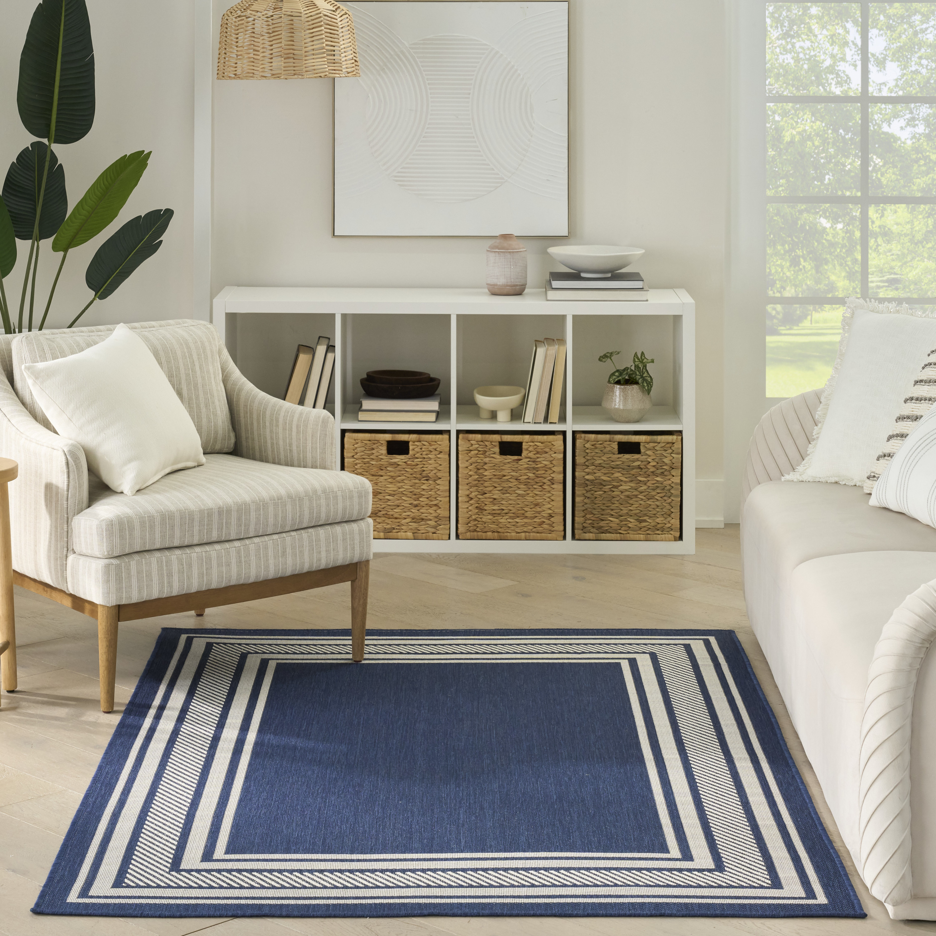 Nourison Horizon Indoor/Outdoor 5' x 7' Navy Modern Rug