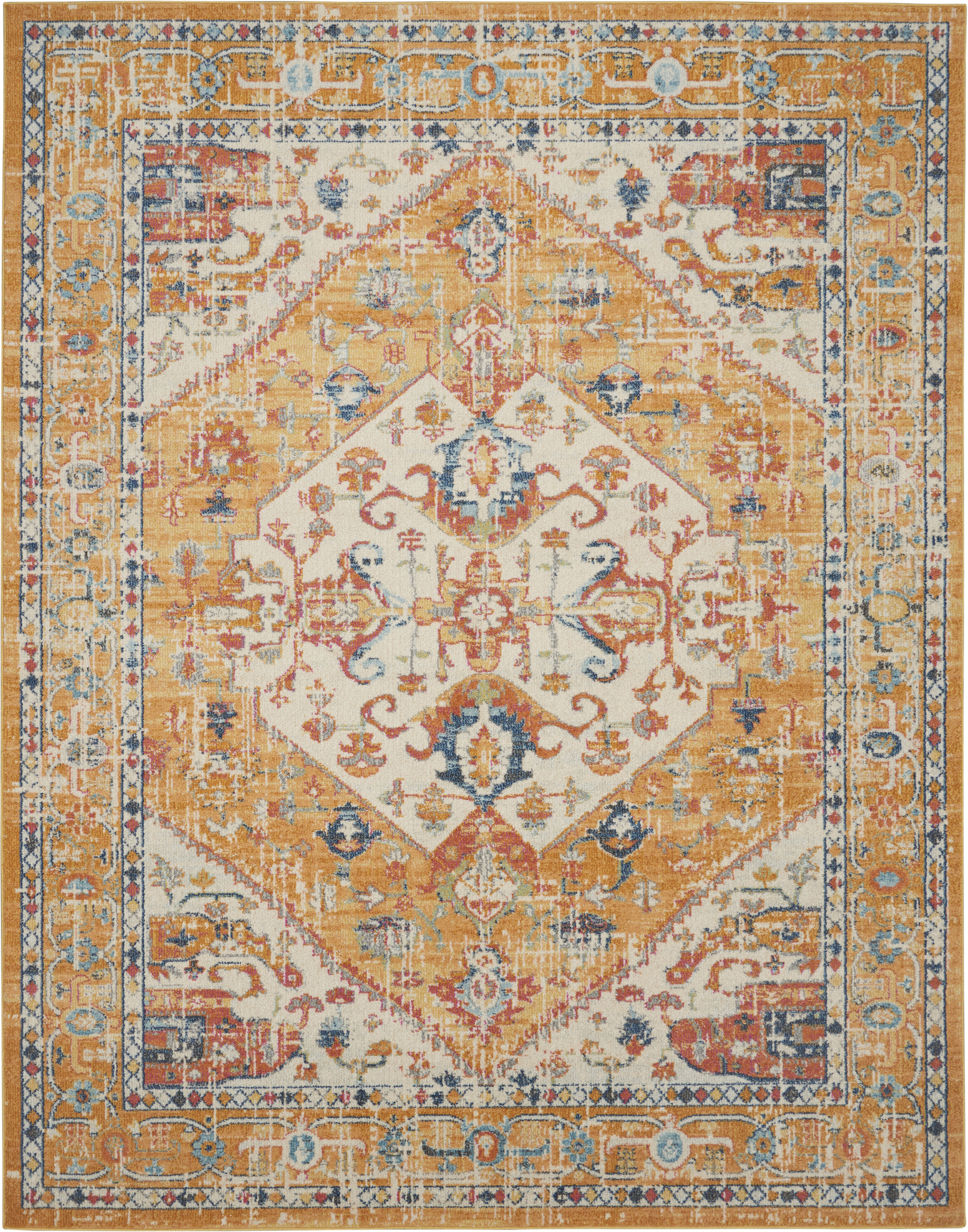 Nourison Passion 6'7" x 9'6" Ivory Yellow Bohemian Indoor Rug