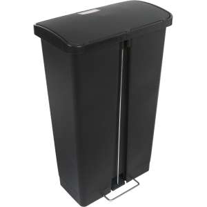 Rubbermaid Commercial, Streamline, Step-On, 18 gal, Resin, Black, Rectangle, Receptacle