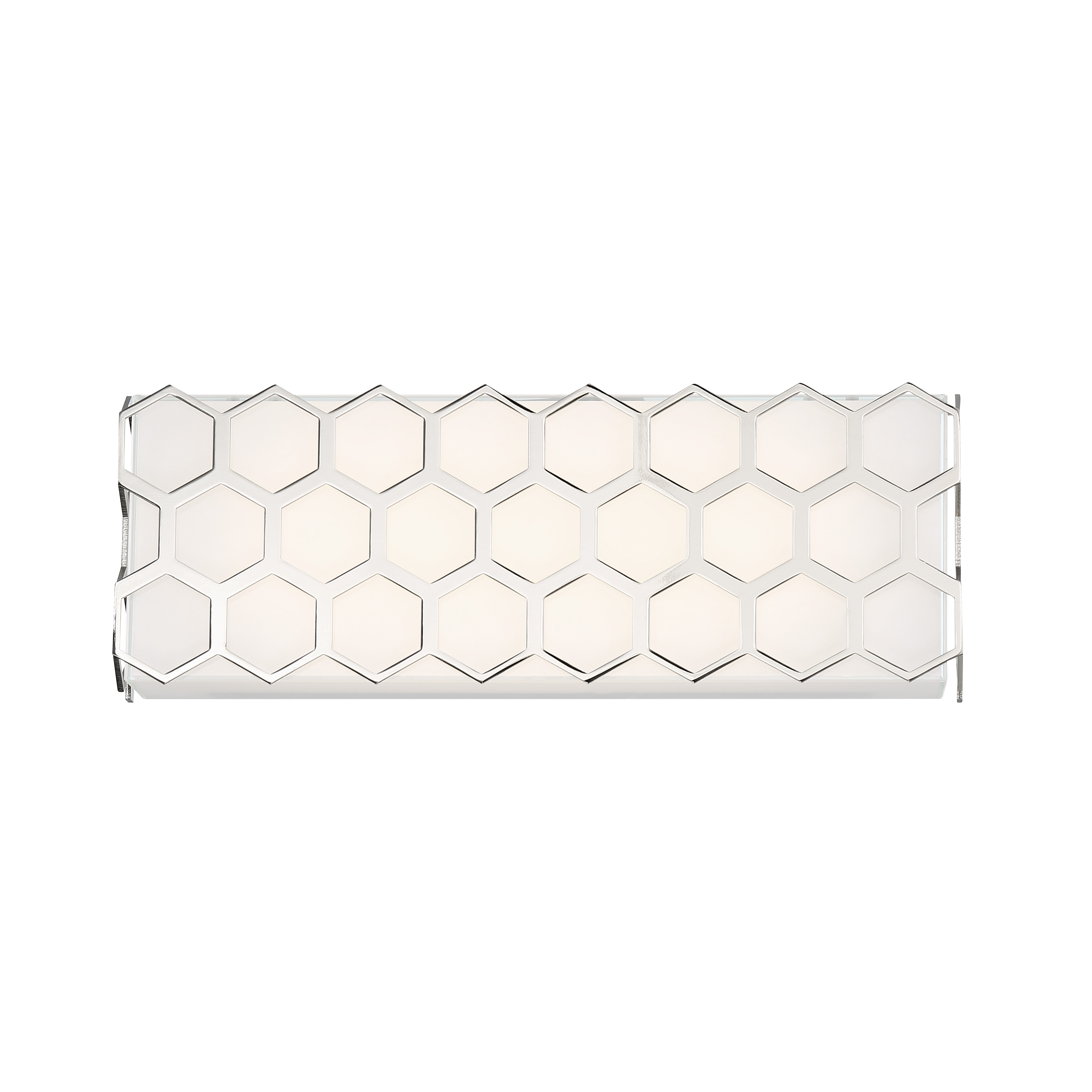 The Missing Link vanity light combines contemporary design with practical functionality. Its integrated LED delivers 2000+ lumens with exceptional 92 CRI color rendering, while ADA compliance ensures accessibility. The polished nickel finish adds sophistication to modern bathrooms. - alternate view