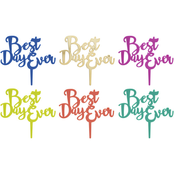 Best Day Ever Assortment Plastic Candle Holder