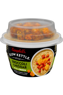 Broccoli Cheddar Soup with Crunchy Toppings