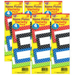 TREND Polka Dots Desk Toppers&reg; Name Plates Variety Pack, 32 Per Pack, 6 Packs T-69951-6
