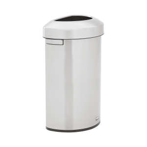 Rubbermaid Commercial, Refine™, 21 gal, Metal, Stainless Steel, Half Round, Receptacle