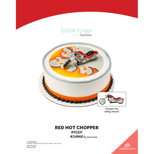 Red Hot Chopper The Magic of Cakes® PhotoCake® Enhanced Round Background Page