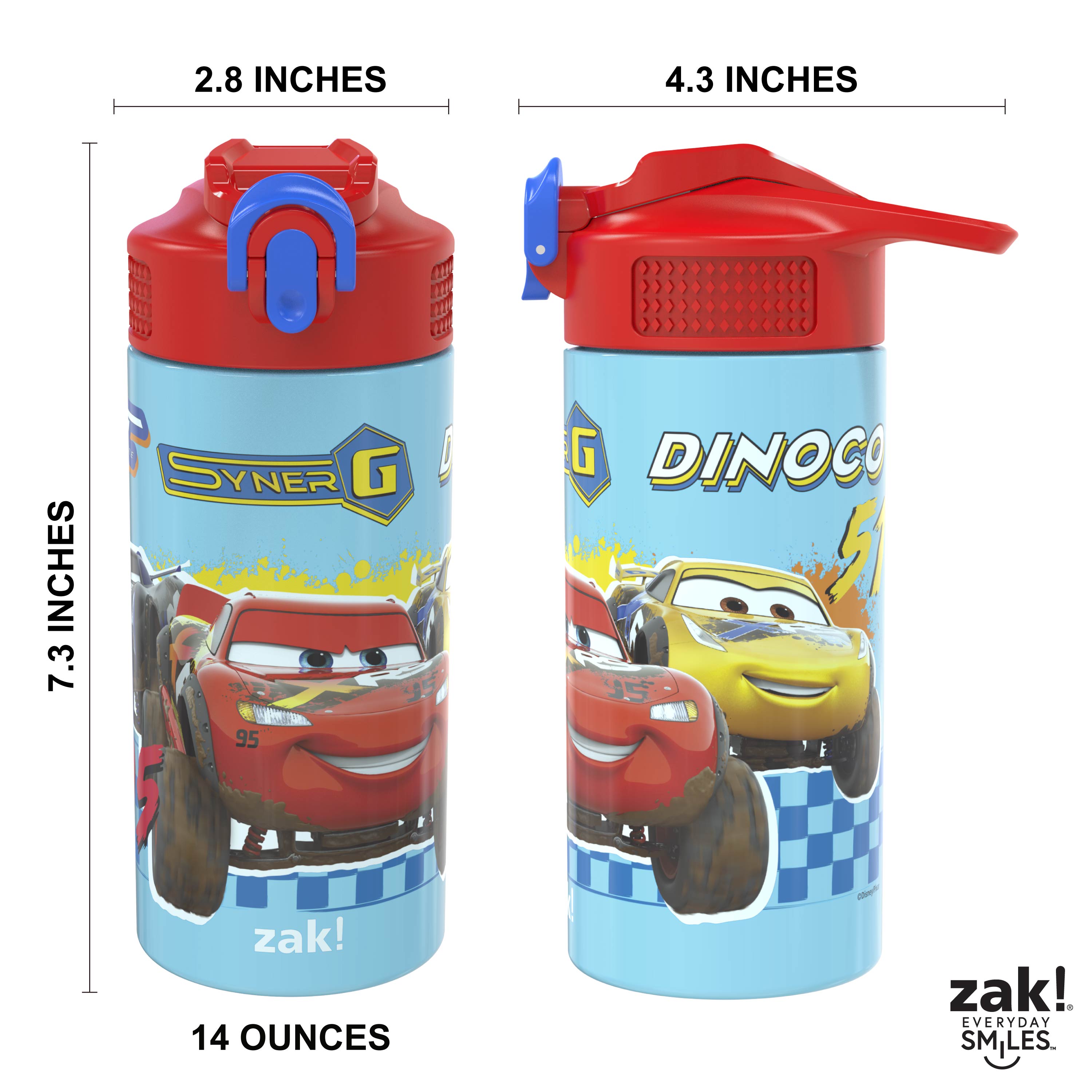 Cars 3 Movie 14 ounce Stainless Steel Vacuum Insulated Water Bottle, Lightning McQueen slideshow image 8