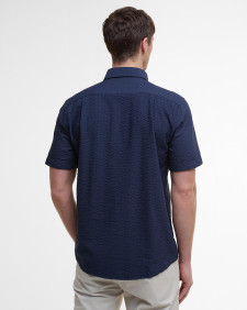 Longhall Seersucker Tailored Short-Sleeved Shirt 