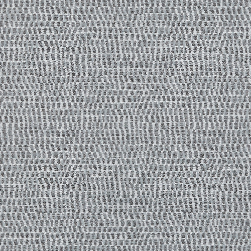 Tightly woven gray mesh fabric with small rectangular knit pattern; its threads form subtle undulating vertical bands; photographed close-up on a flat, evenly lit neutral background.