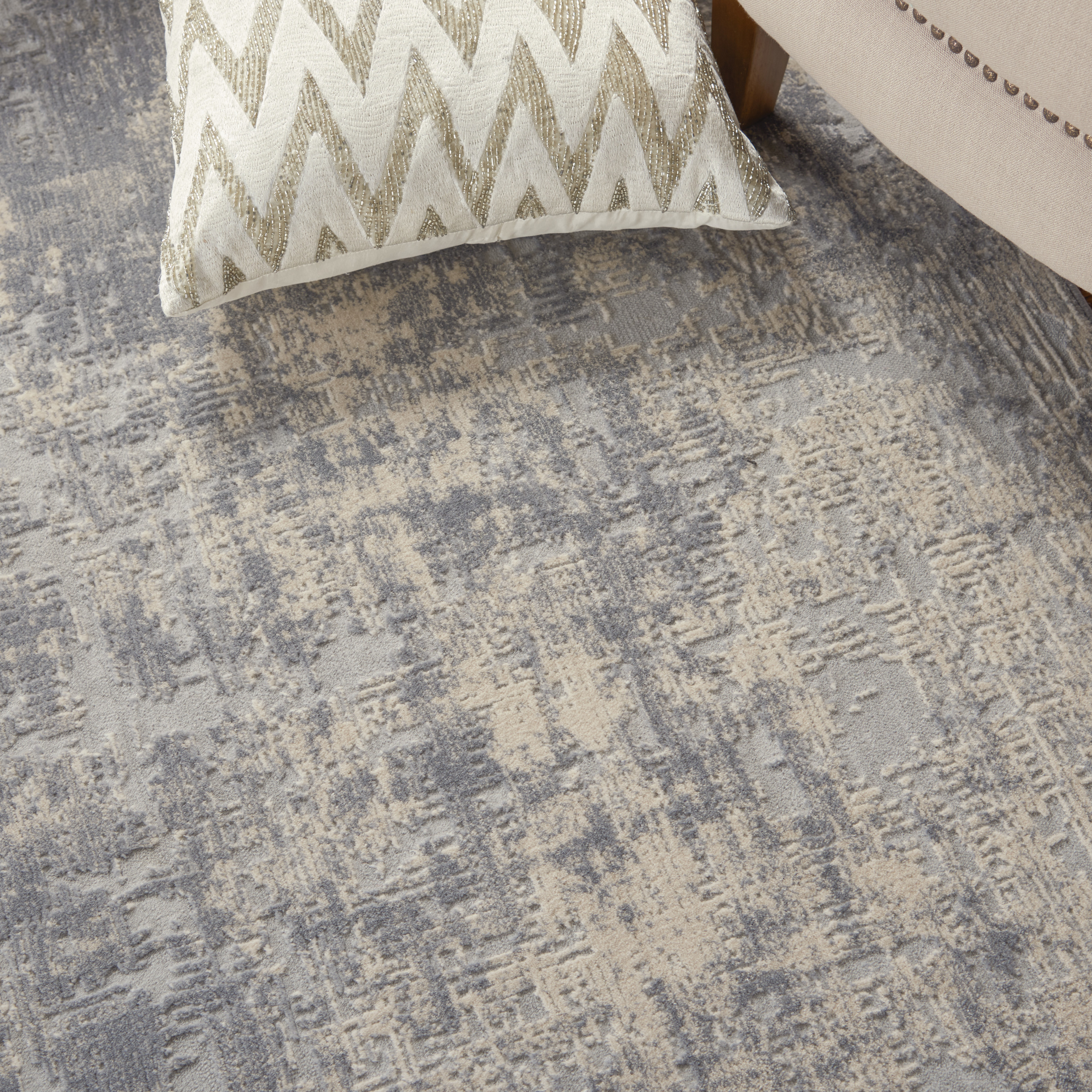 Nourison Rustic Textures 3'11" x 5'11" Ivory/Silver Modern Indoor Rug