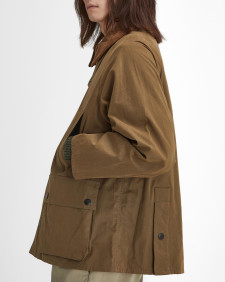 Peached Oversized Bedale Casual Jacket Dark Sand