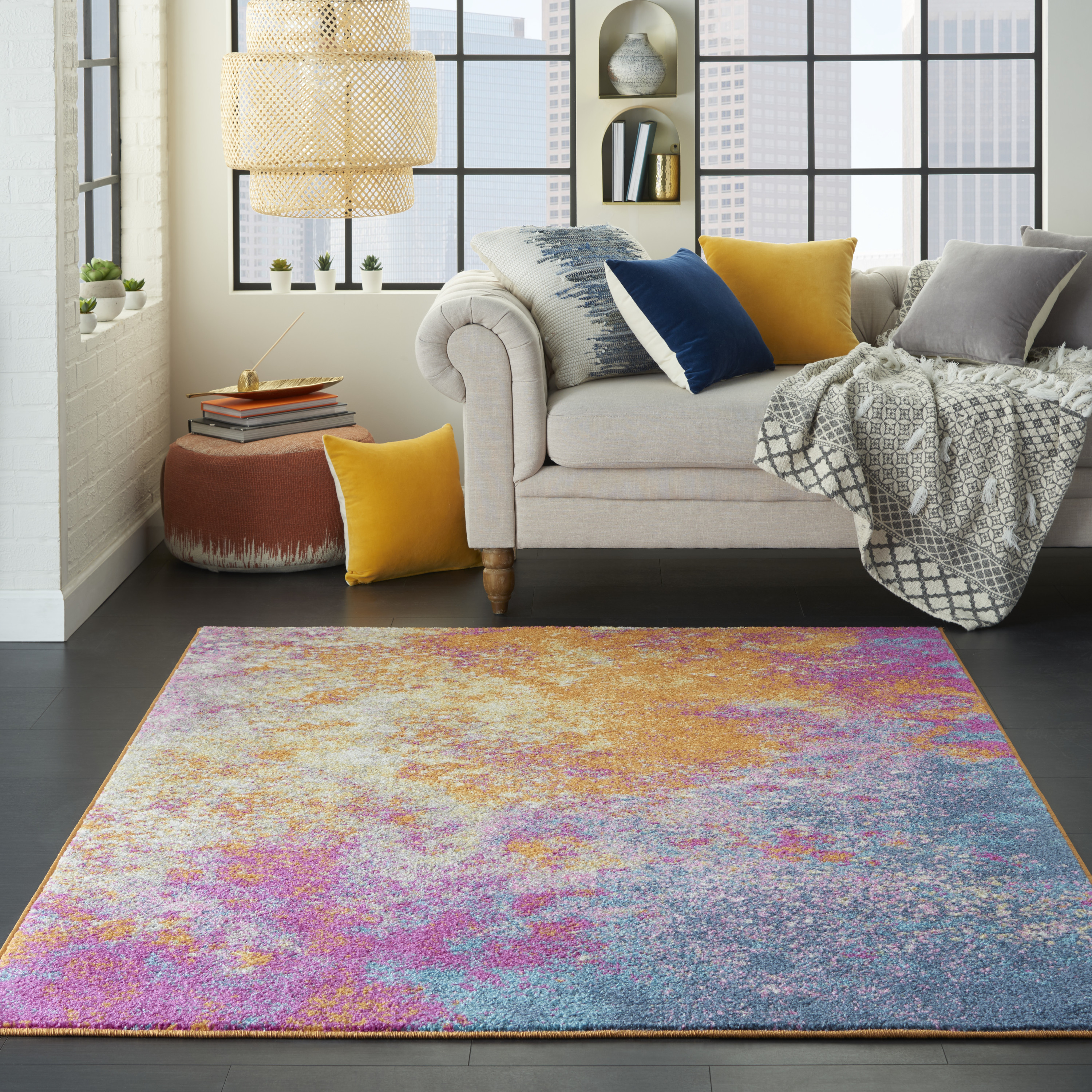 Nourison Passion 3'9" x 5'9" Sunburst Modern Indoor Rug