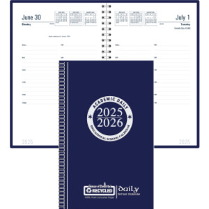 Recycled Daily Academic Calendar Planner Blue Cover
