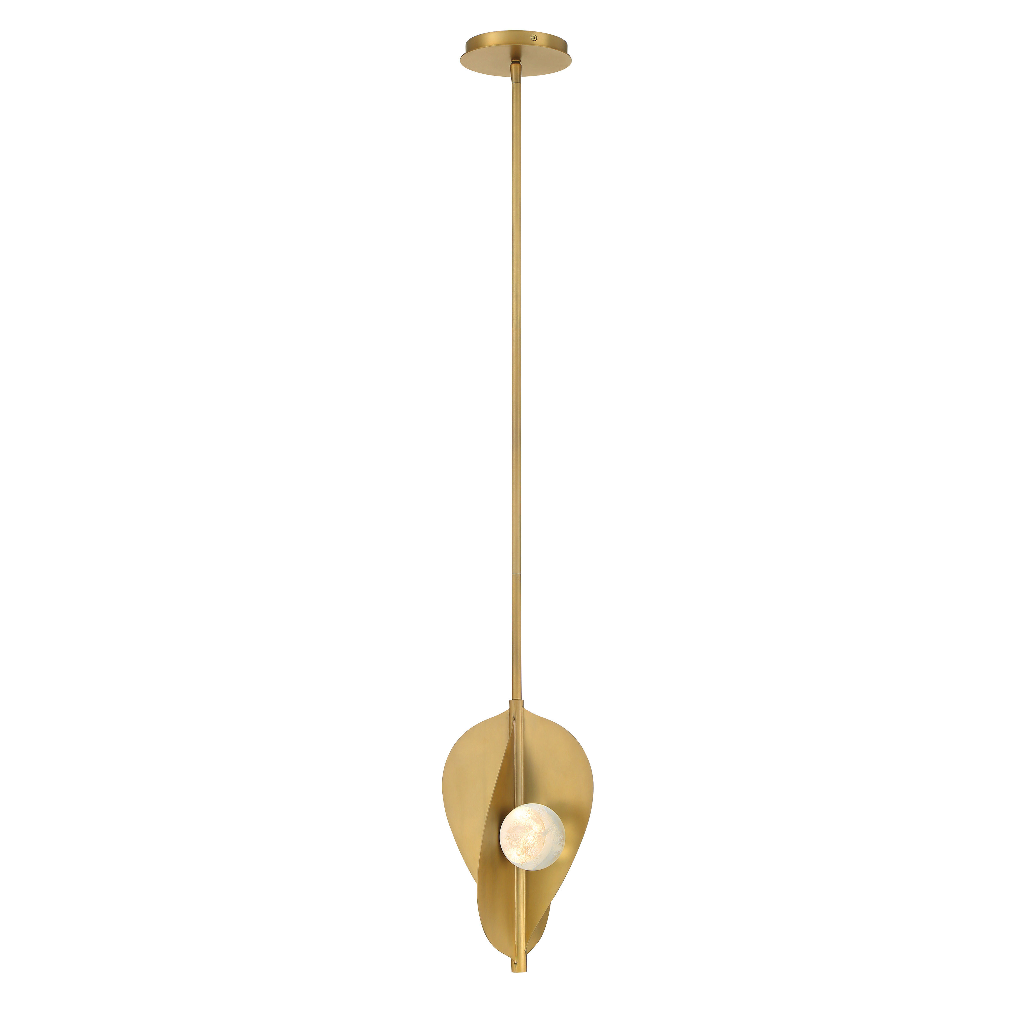 The Pod pendant combines contemporary styling with artisanal glass craftsmanship. Its compact 8.25" diameter makes it perfect for smaller spaces or clustered installations, while the textured cloud glass diffuses 3000 lumens of warm LED light beautifully. - alternate view