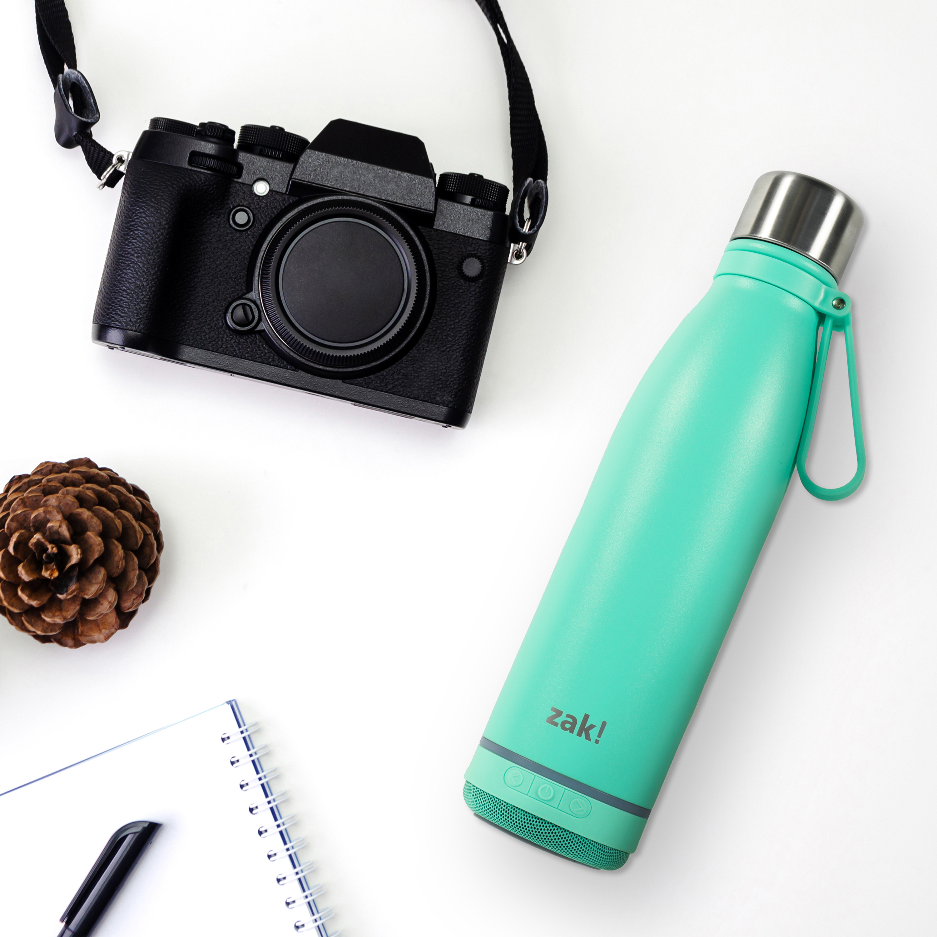 Zak Play 17.5 ounce Stainless Steel Tumbler with Bluetooth Speaker, Teal slideshow image 5 Zak Play 17.5 ounce Stainless Steel Tumbler with Bluetooth Speaker, Teal slideshow image 5
