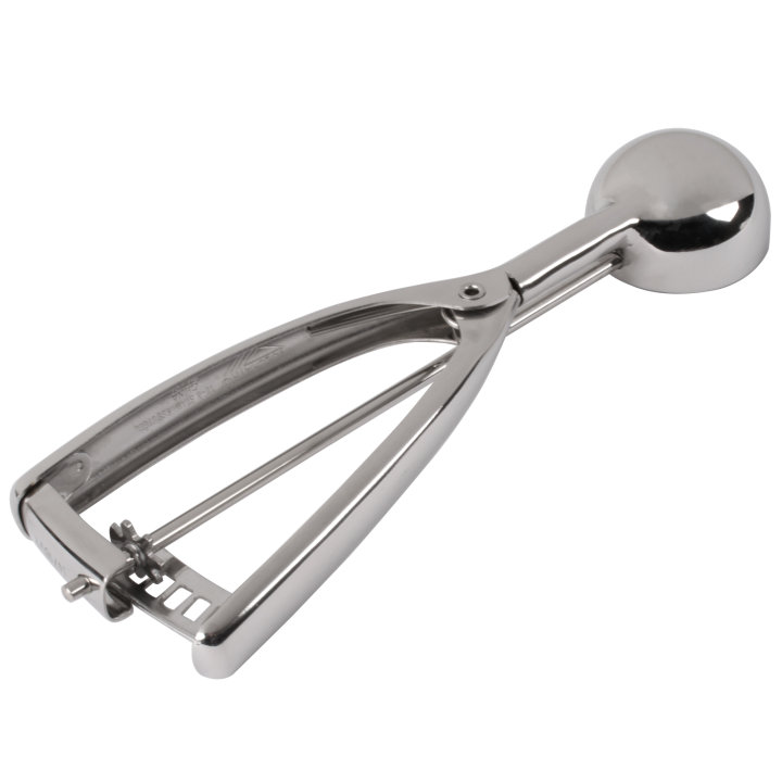 1 ¼-ounce round stainless steel squeeze disher