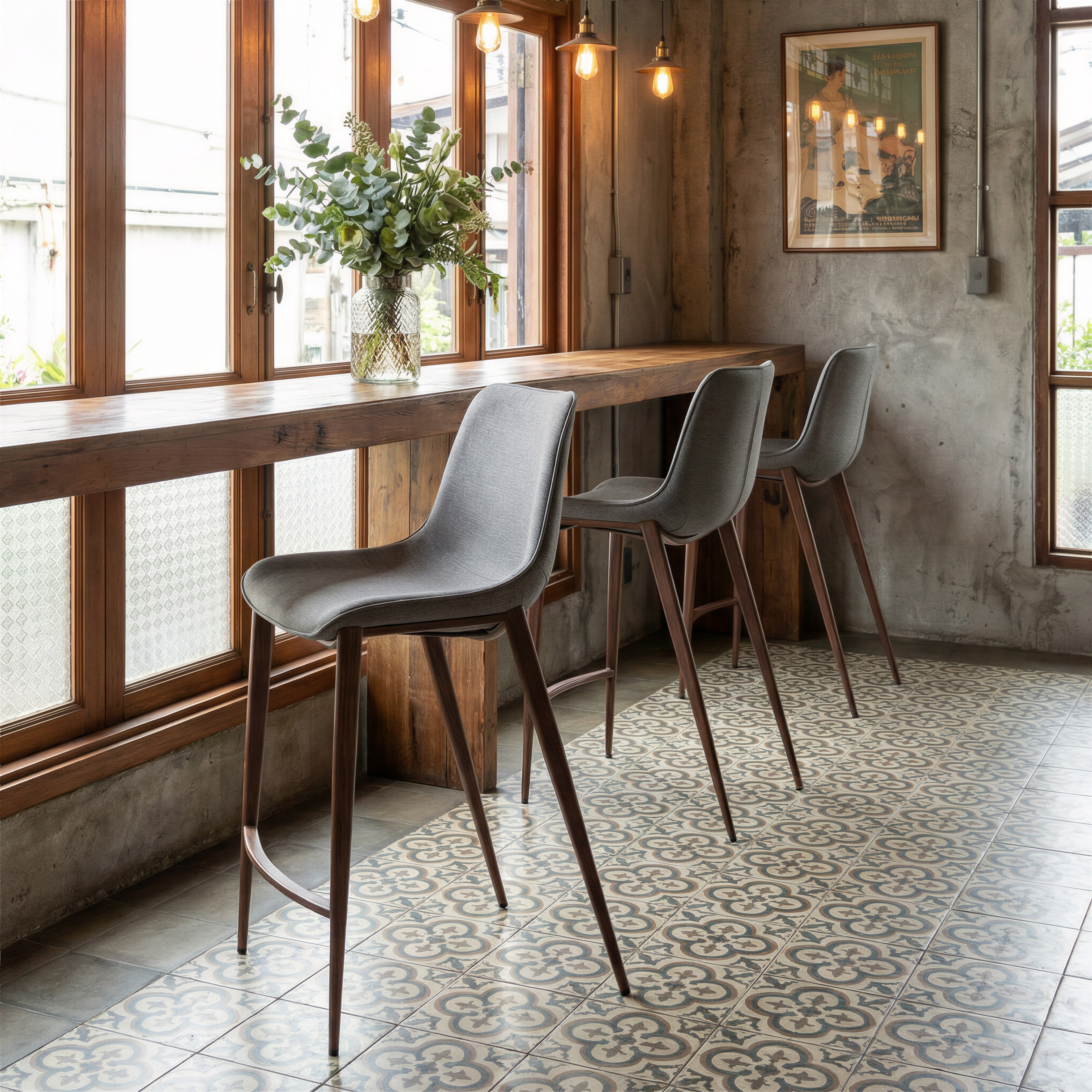 Magnus Counter Stool (Set of 2) Slate Gray & Walnut product image