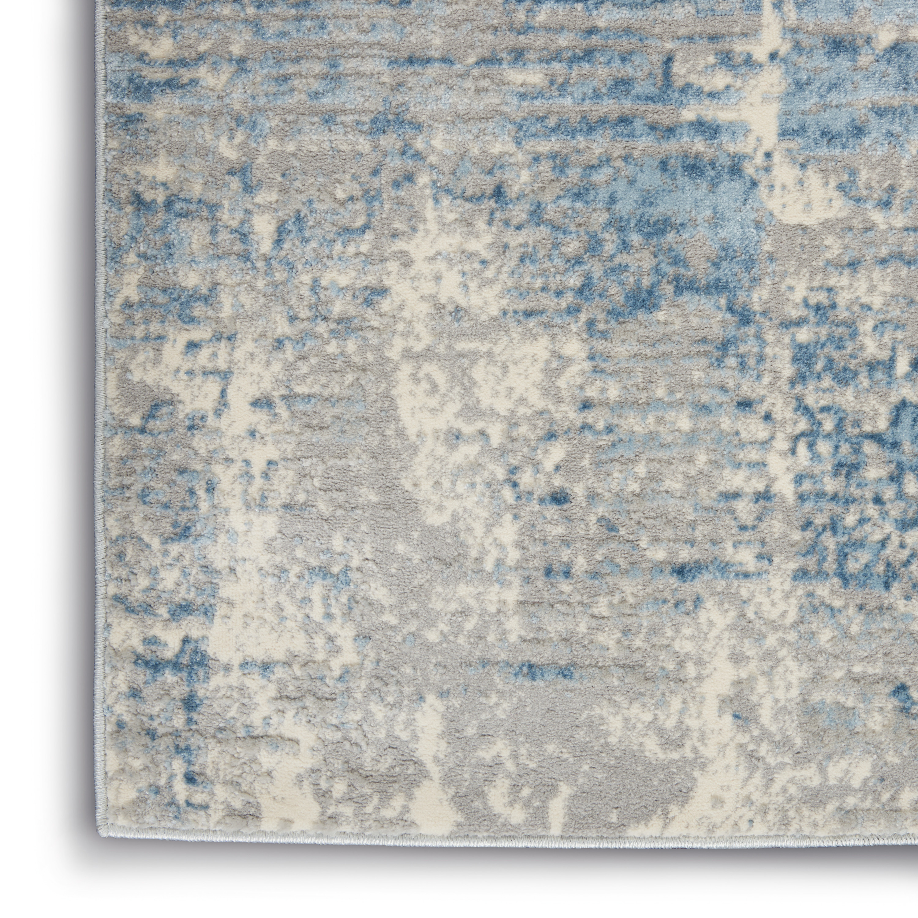 Nourison Solace 2'3" x 7'3" Ivory Grey Blue Modern Indoor Rug