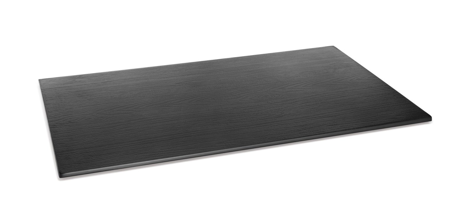 Serving board GN 2/4 melamine with black wood grain surface