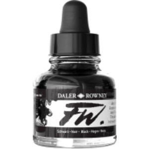 FW Acrylic Ink, Black, 29.5ml, 1 Count