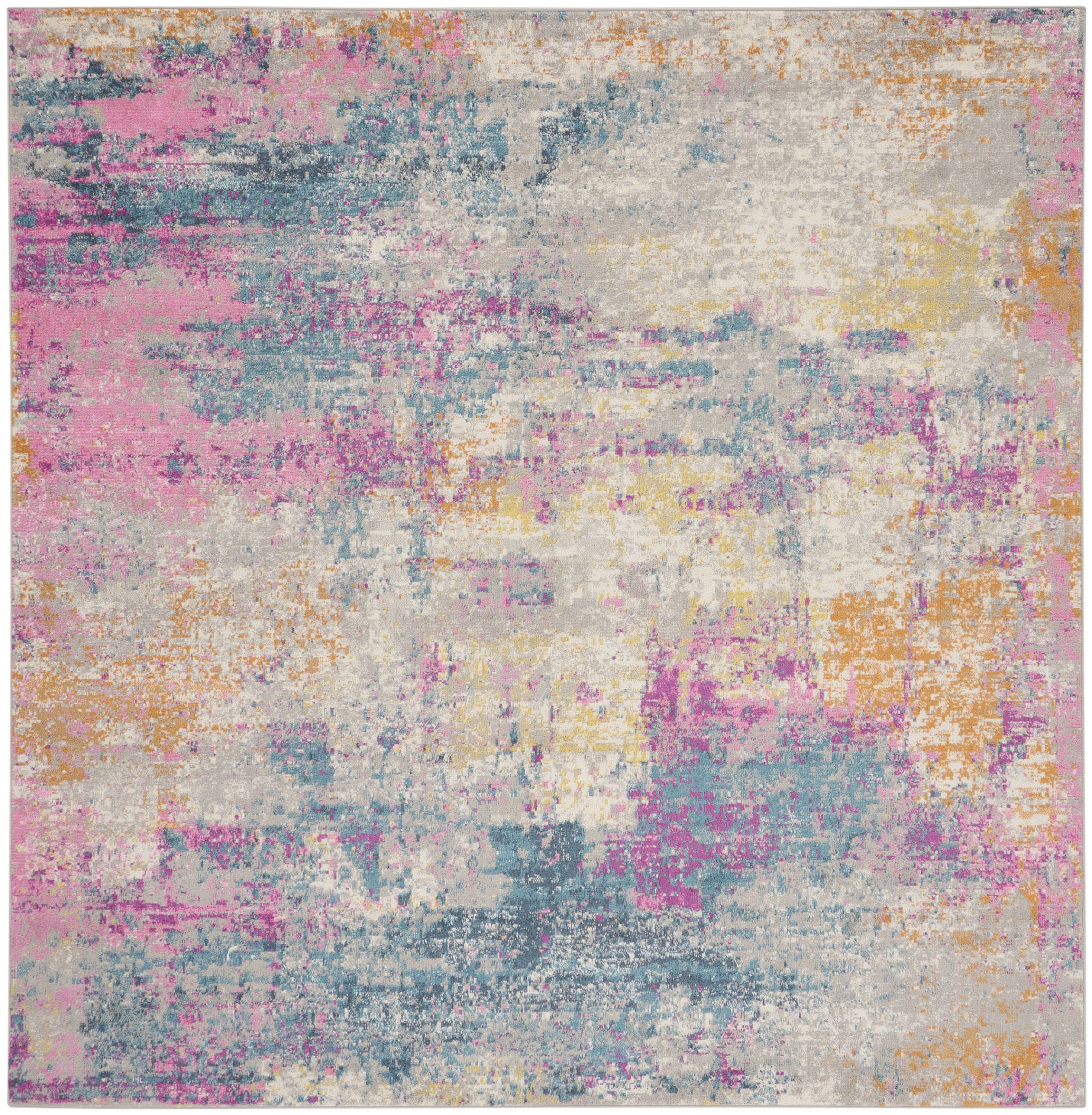Nourison Passion 8' x Square Ivory Multicolor Modern Indoor Rug
