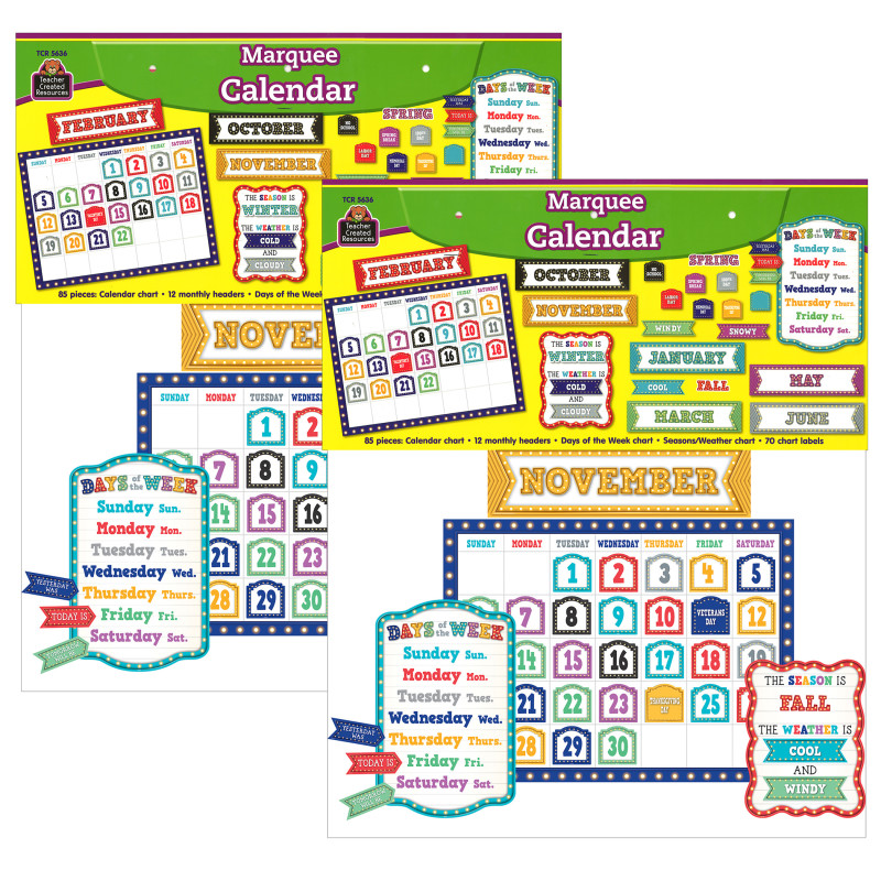 Marquee Calendar Bulletin Board Set, 2 Sets