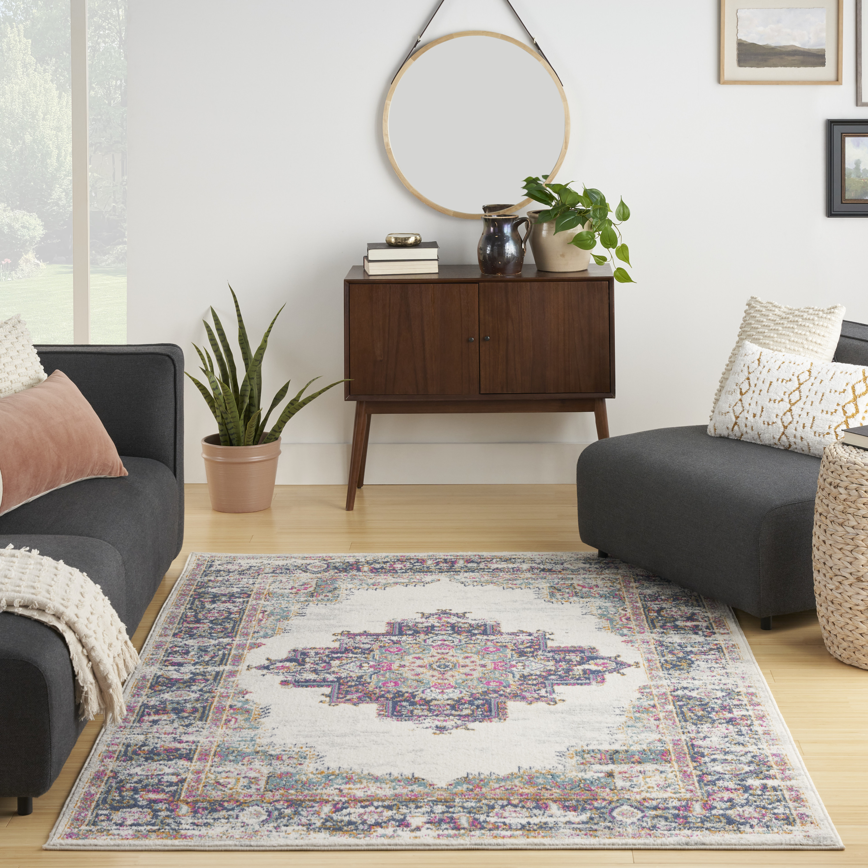 Nourison Passion 8' x 10' Ivory Blue Vintage Indoor Rug