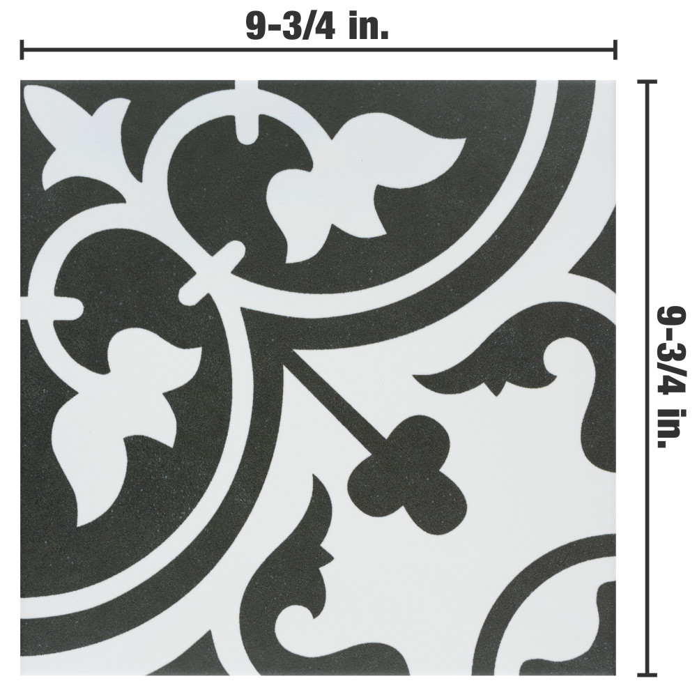 Sample – Arte Clover Black Porcelain Floor and Wall Tile