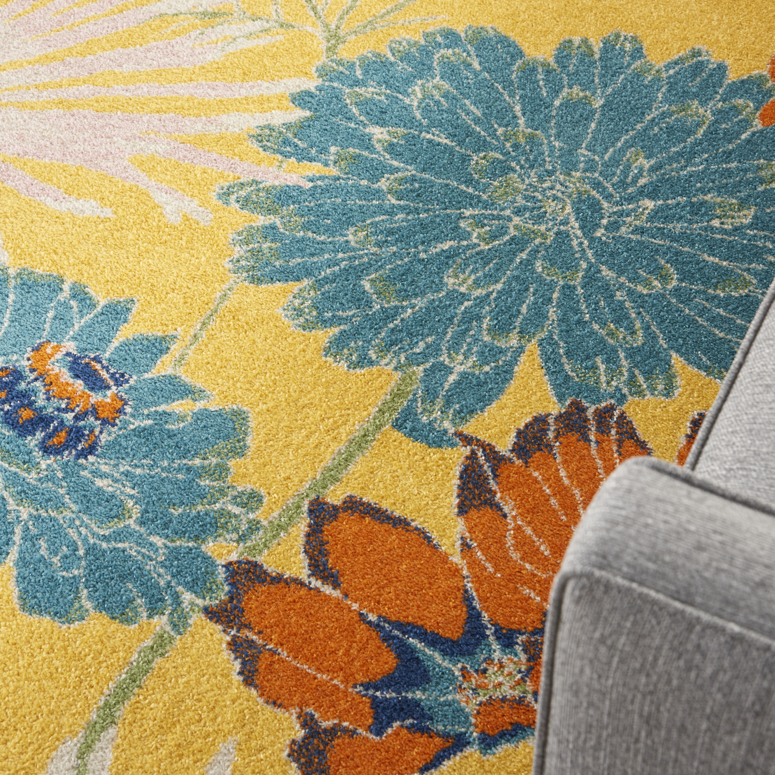 Nourison Allur 4' x 6' Yellow Multicolor Contemporary Indoor Rug