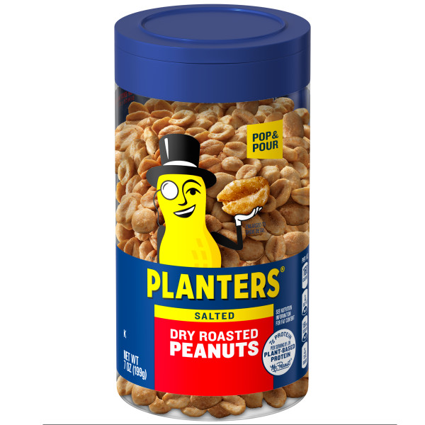 PLANTERS(r) Pop & Pour Dry Roasted Peanuts 12/7oz . C1CB - Front Center Inner Pack (Hi Res)