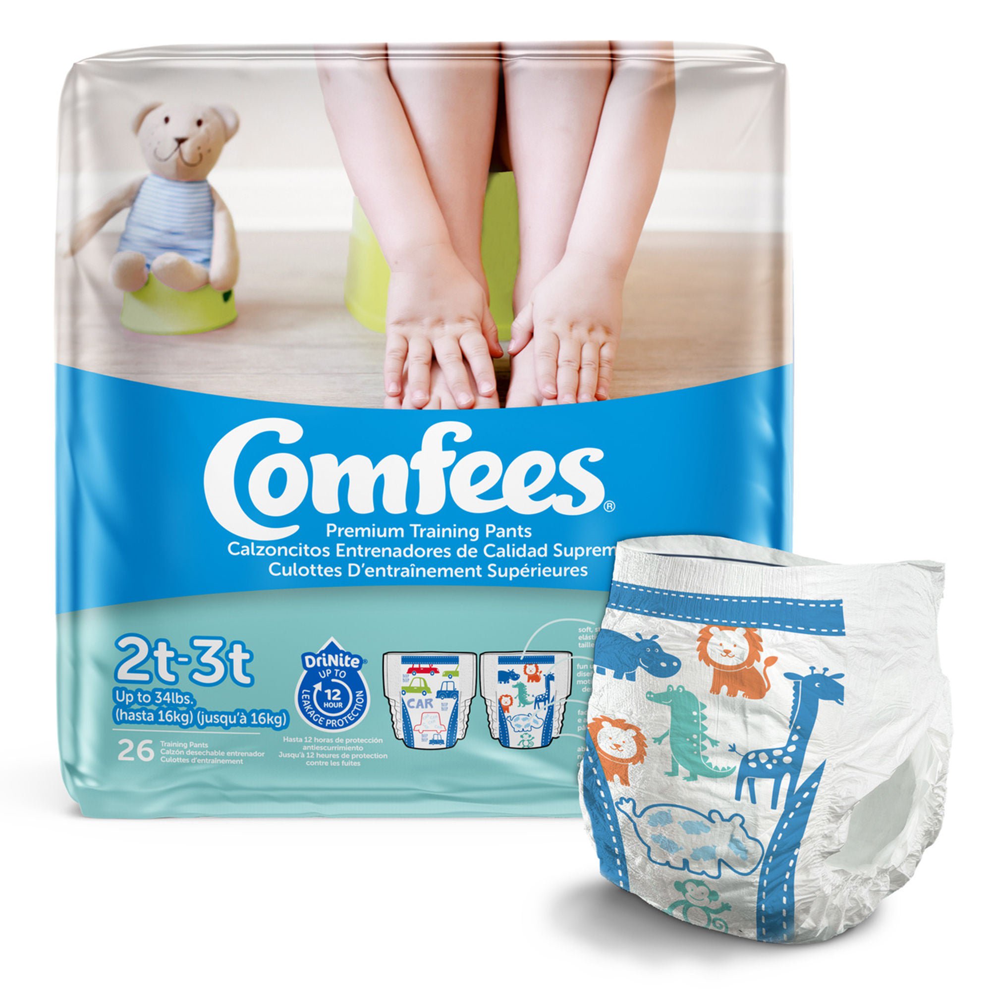 Attends Healthcare Products PANTS, TRAINING COMFEES BOYS 2T-3T (26/BG 6BG/CS)