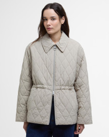 Clarissa Quilted Jacket Light Sand/Rosemary Tartan