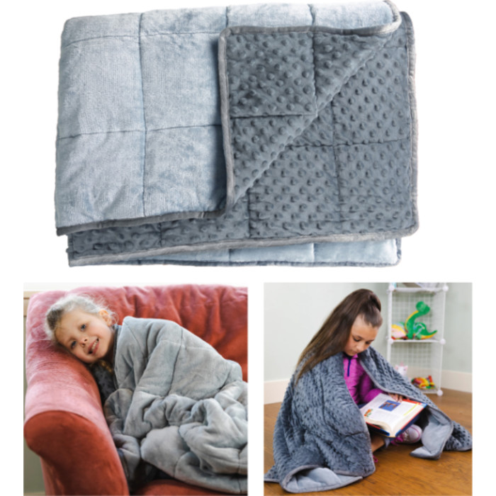 Soft Fleece Weighted 10lb Medium Sensory Blanket for Kids, 65" x 45"