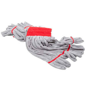 Unger, SmartColor, Microfiber Looped-End Wet Mop Head with 6" Headband, 16 oz, Red