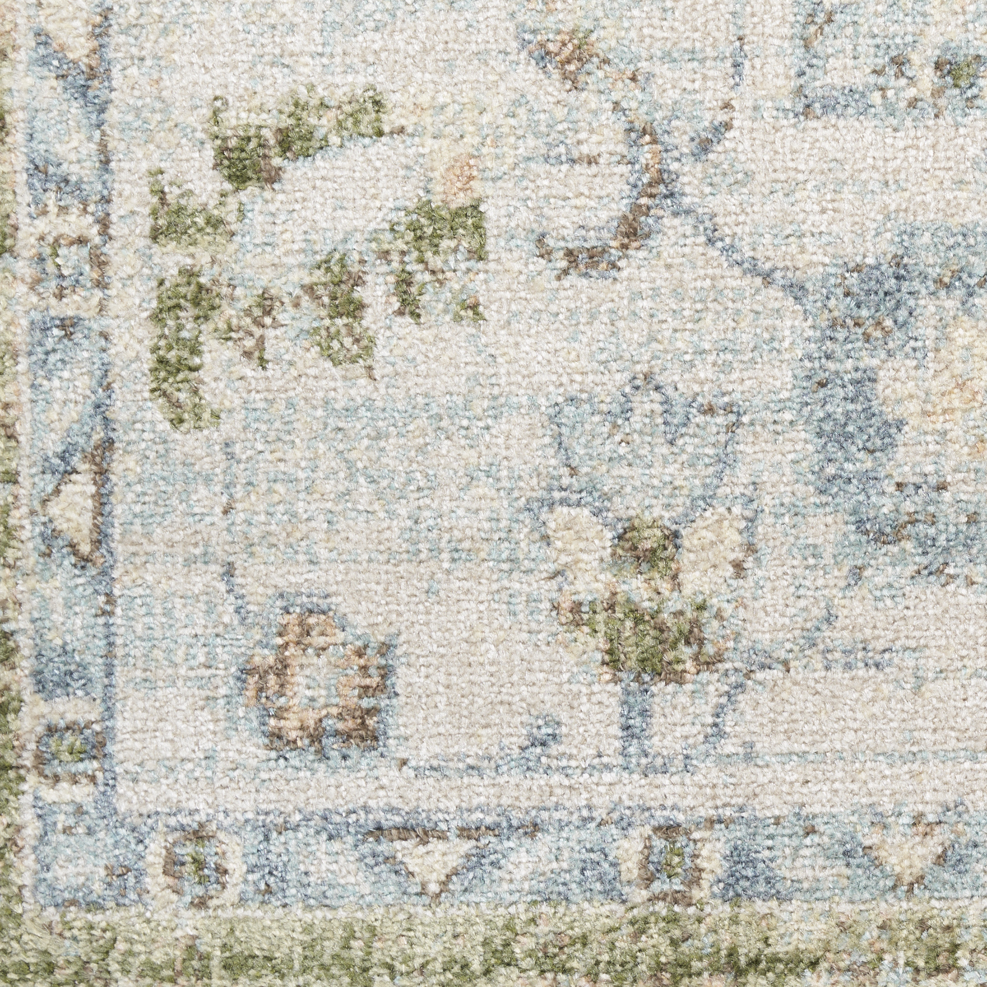 Nourison Astra Machine Washable 2' x 6' Blue Green Vintage Indoor Rug