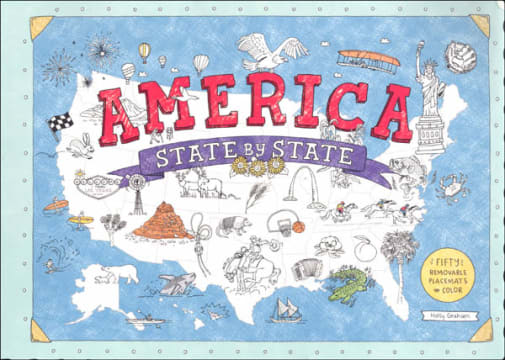 America State by State Fifty Removable Placemats to Color