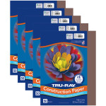Tru-Ray&reg; Construction Paper, Heavyweight, Dark Brown, 9" x 12", 50 Sheets Per Pack, 5 Packs PAC103024-5