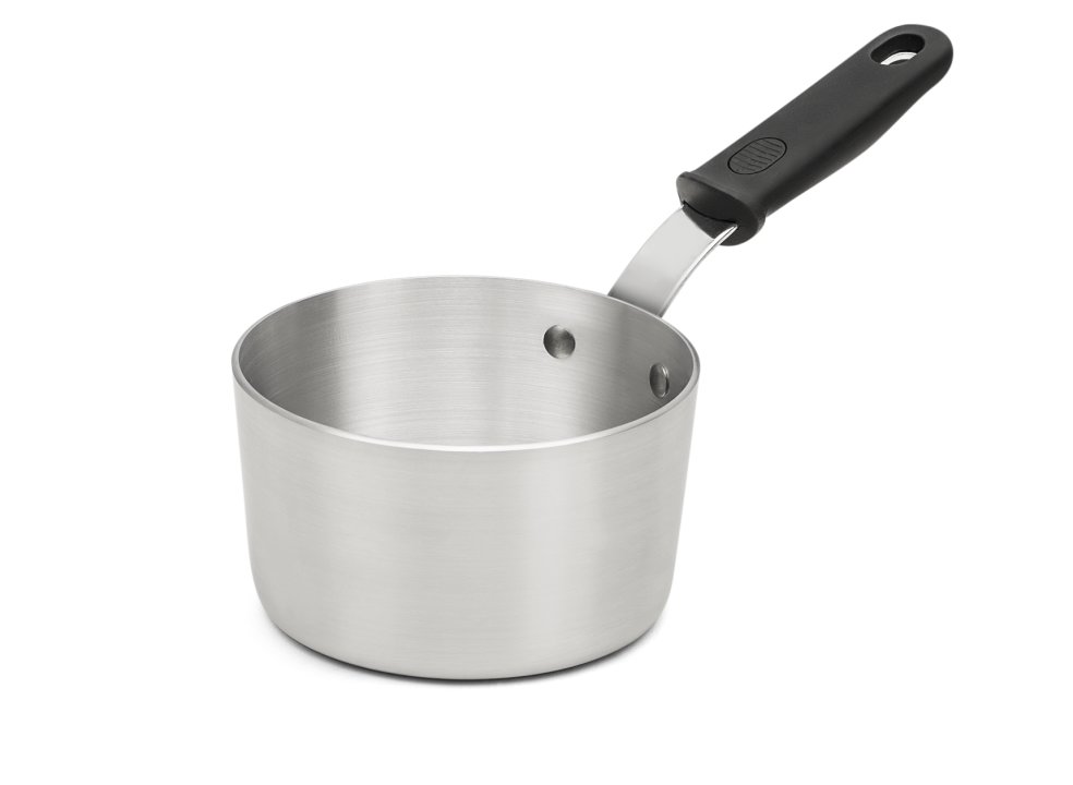 1 ½-quart Wear-Ever® tapered aluminum saucepan with natural finish and silicone handle