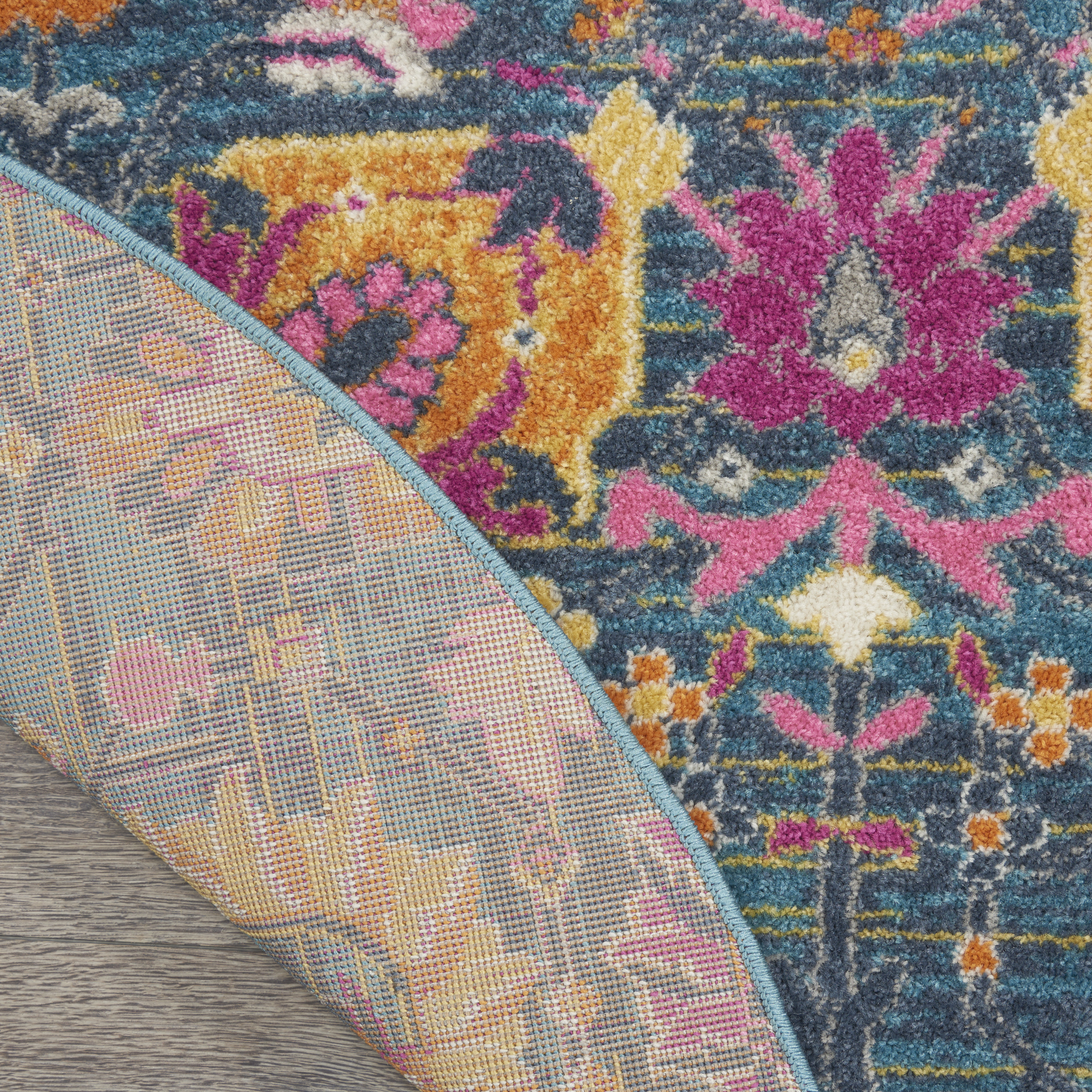 Nourison Passion 8' x Round Denim Bohemian Indoor Rug