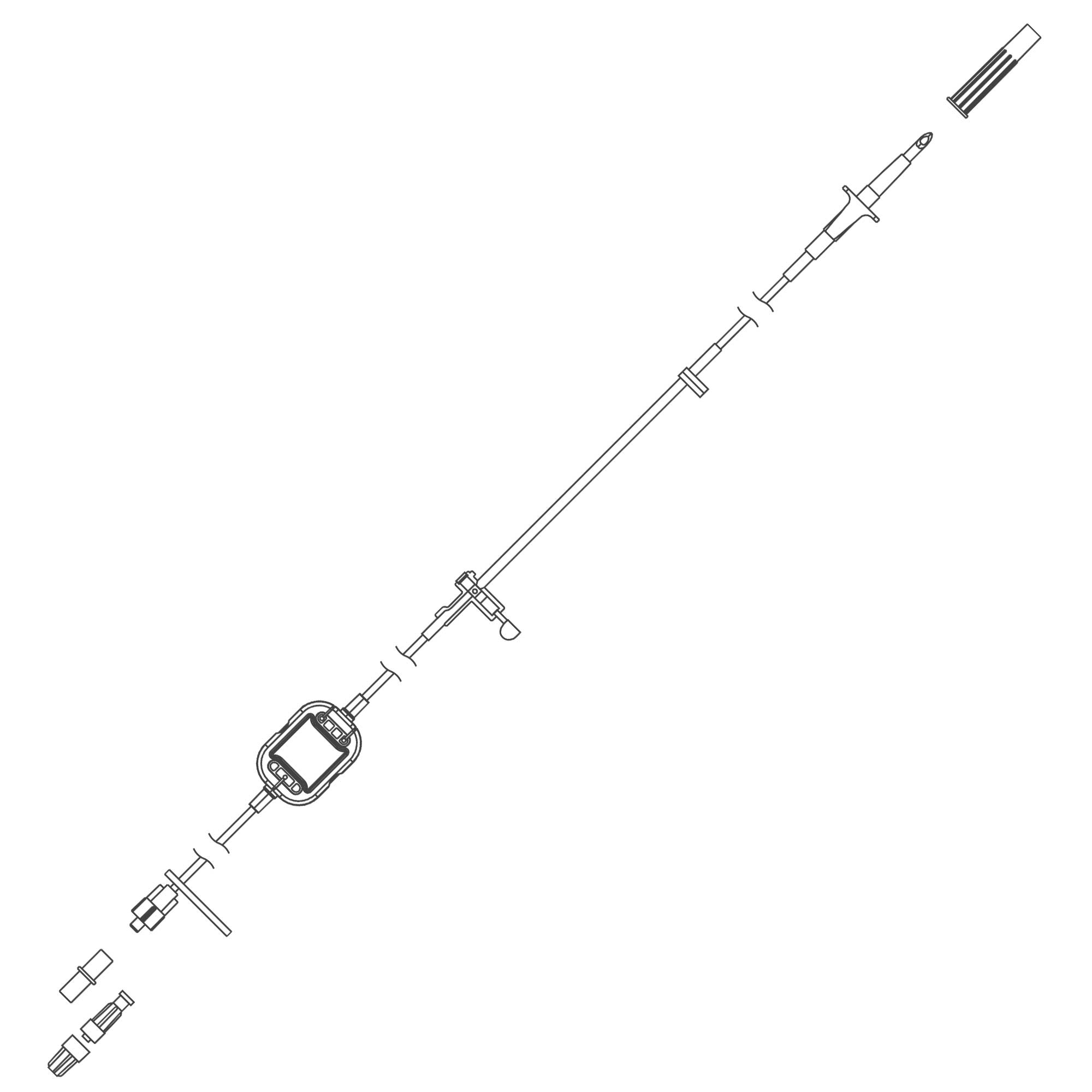 Zevex ADMIN SET, N/DEHP W/N/VENT SPIKE & FILTER CK VLV (20/CS