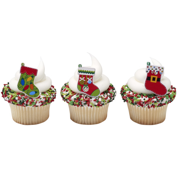 Festive Stockings Cupcake Rings