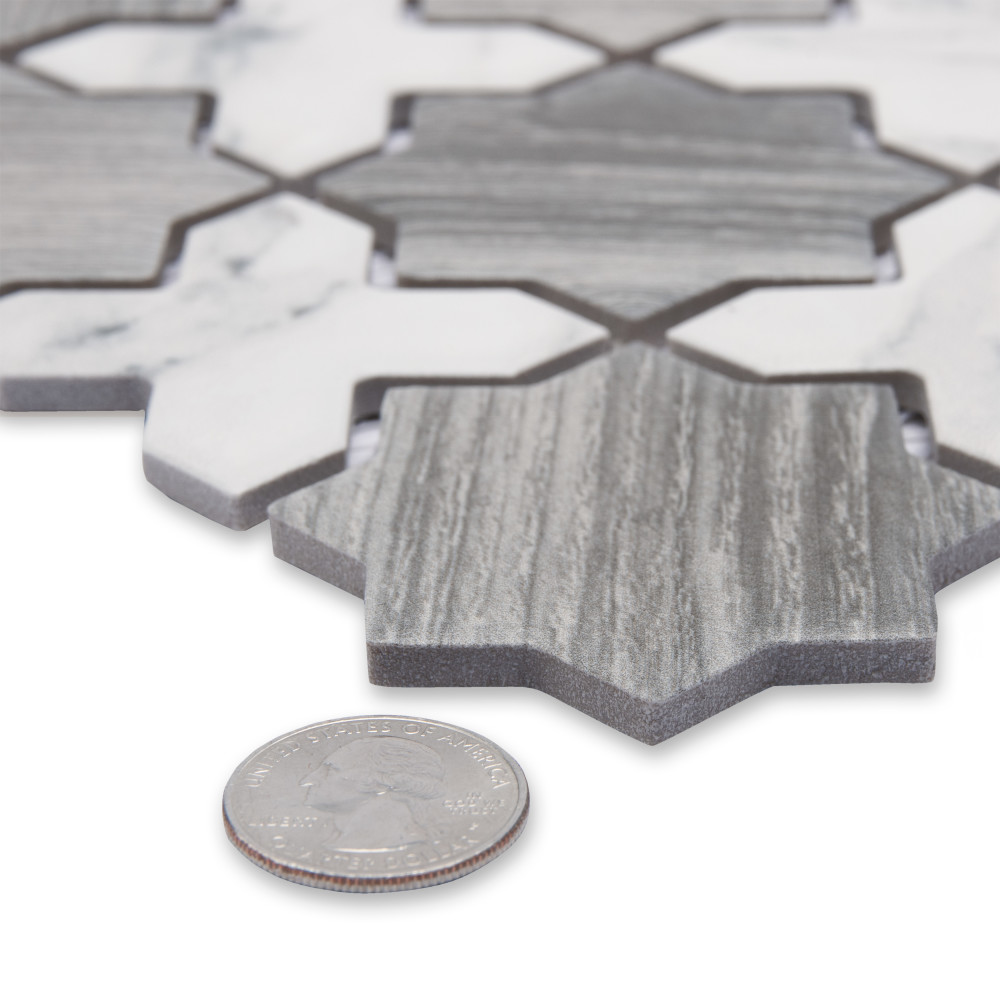 Llama 2″ Star Silver Smoke w/Cal Cross 11-7/8 in. x 11-7/8 in. Porcelain Mosaic Tile