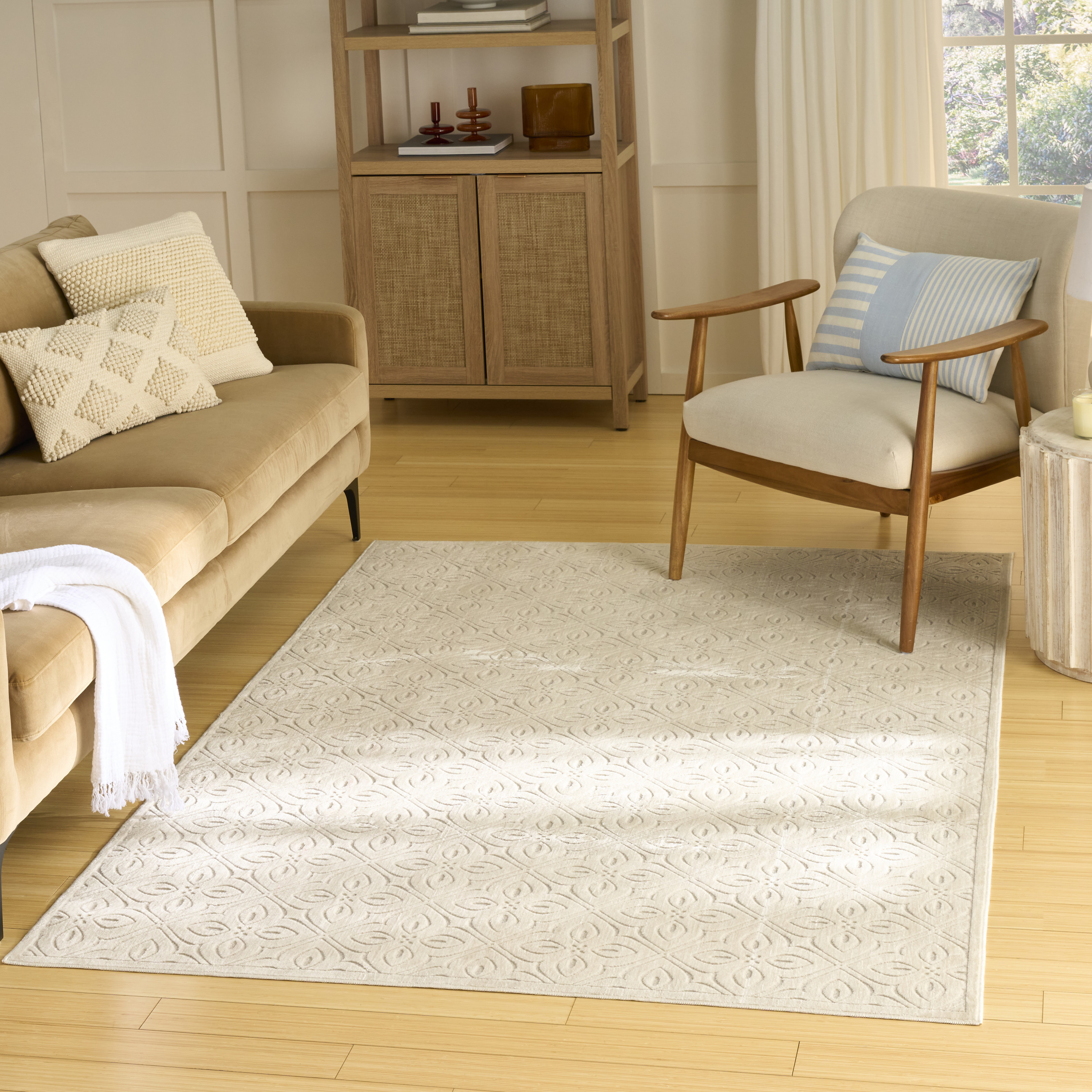 Nourison Washable Charm 6' x 9' Ivory Contemporary Indoor Rug
