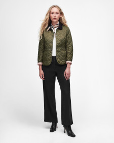 Deveron Quilted Jacket Olive-Pale Pink
