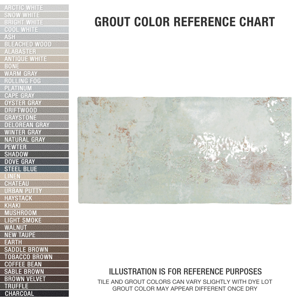 Biarritz Green 3 in. x 6 in. Ceramic Wall Tile