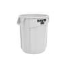 Rubbermaid Commercial, VENTED BRUTE, 10 gal, Resin, White, Round, Receptacle
