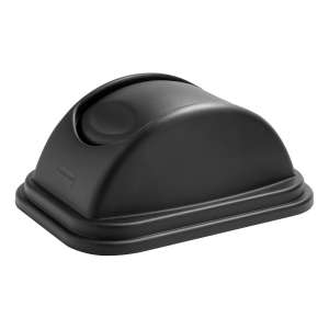 Rubbermaid Commercial, Square, Resin, 10.25 gal, Black, Receptacle Lid