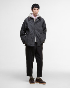 Oversized Bedale Waxed Jacket Classic Grey