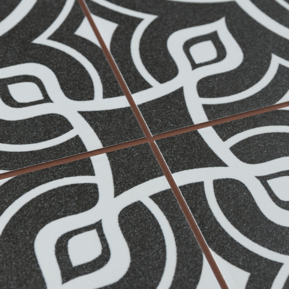 Harmonia Vintage Black 13 in. x 13 in. Ceramic Floor and Wall Tile